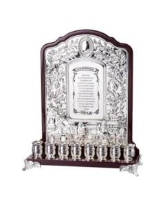 Wood & Silver Plated Menorah