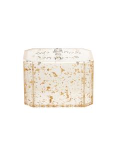 Lucite Esrog Box with Gold Flakes