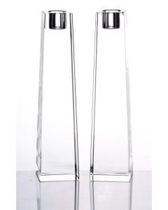 Crystal Candlesticks Obelisk Clear - Small