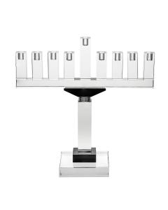 Crystal Oil Menorah with Black Accents - 13" Tall