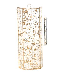 Hexagon-Shaped Lucite Pitcher with Gold Flakes