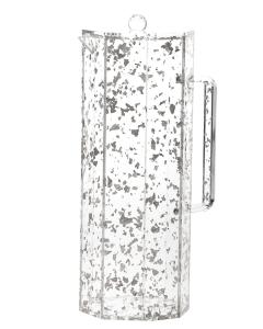 Hexagon-Shaped Lucite Pitcher with Silver Flakes