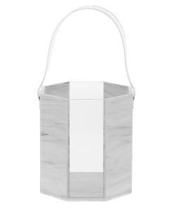 Lucite Ice Bucket with Marble Design