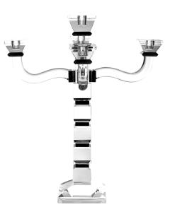 Candelabra Crystal with Black Accents and 5 Arms