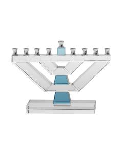 Crystal Oil Menorah - Blue