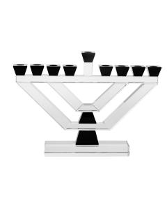 Large Crystal Oil Menorah - Black