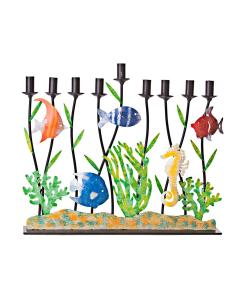 Metal "Underwater Wonderland" Menorah