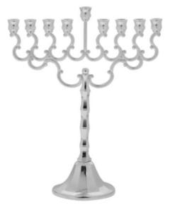 Simple Silver Plated Menorah