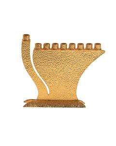 Hammered Metal Menorah - Gold (Candles)