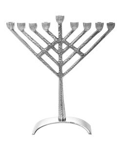 Stainless Steel Hammered Chabad Rambam Menorah