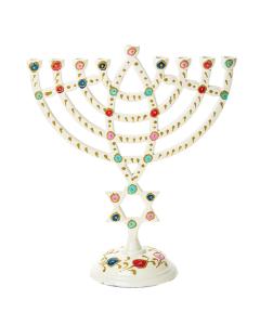 White Menorah with Star