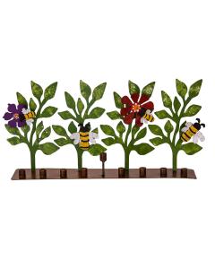 Metal "Bee and Flower" Menorah