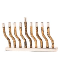 Metal Menorah - Crooked Modern Swirl (Candle)