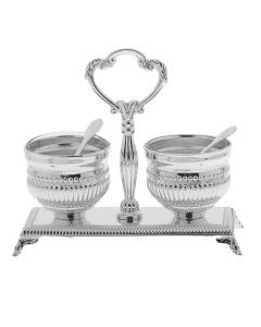 Silver Plated Salt and Pepper with Handle