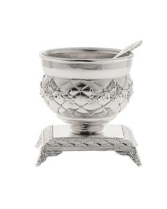 Single Salt Bowl with Spoon - Ornate Design