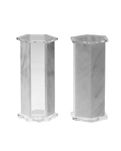 Marble Lucite Hexagon Salt and Pepper Shakers