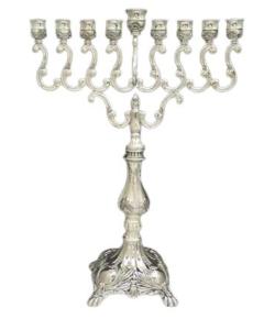 Large Silver Plated Oil Menorah