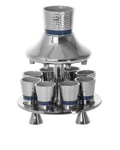 Fountain Hammered and Nickel Plated w/ Silver Enamel Inside