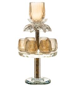 Crystal Fountain with Crushed Stones - Gold