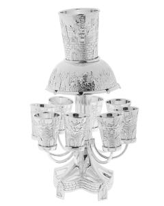 Silver Plated Fountain with Jerusalem Design