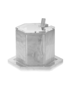 Lucite Honey Dish with Spoon - Gray Marble