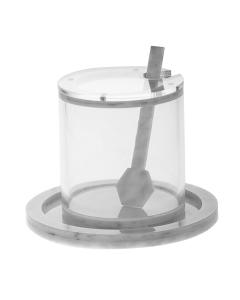 Transparent Lucite Honey Dish with Spoon - Silver