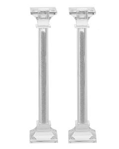 Crystal Candle Sticks Crystal and Silver