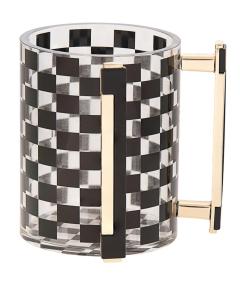 Black and Clear Checkered Lucite Washing Cup