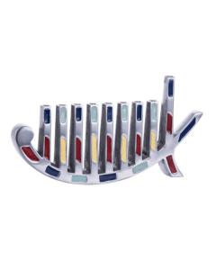 Metal Menorah Red Tiles