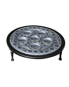 Silver & Wood Seder Plate w/Legs