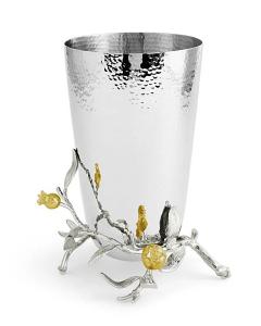 Pomegranate Silver & Gold Vase