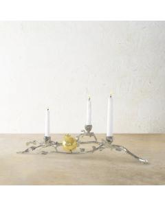 Pomegranate Silver & Gold Low Candleholders