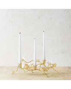 Butterfly Ginkgo Gold Low Candleholders