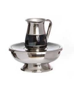 Stainless Mayim Achronim-Geometric Design-Black/Gold