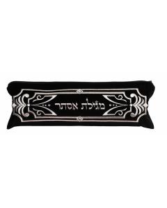 Black Decorative Velvet Pouch Megillah Case - Small (15" x 6")