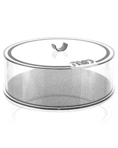 U Collection- Round Matzah Box- Silver