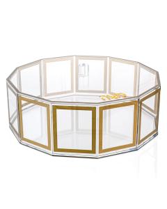 Matzah Box Hexagon Outlined Gold - 13.5
