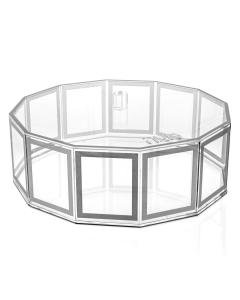 Matzah Box Hexagon Outlined Silver - 13.5