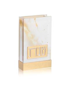 Marble Matchbox Holder - Gold Marble