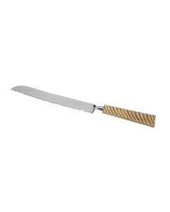 Serrated Knife with Gold Wavy Handle