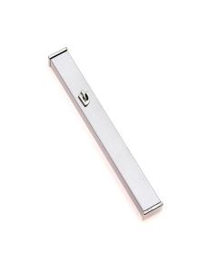 Silver Aluminum Mezuzah with Nickel Shin - 4.7" Tall