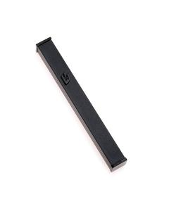 Black Aluminum Mezuzah with Black Shin - 4.7" Tall