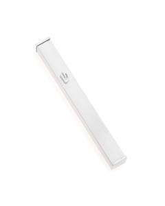 White Aluminum Mezuzah with White "Shin"