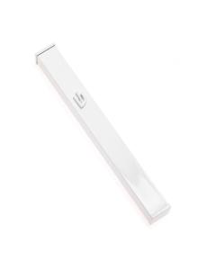 White Aluminum Mezuzah with White Shin - 5.9" Tall