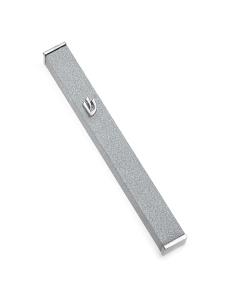 Silver Glitter Aluminum Mezuzah with Nickel Shin - 5.9" Tall