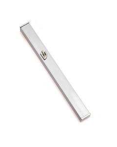 Silver Aluminum Mezuzah with Nickel Shin - 7.9" Tall