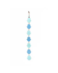 7 Blessing Hamsa Bracelet (Blue and Light Blue)