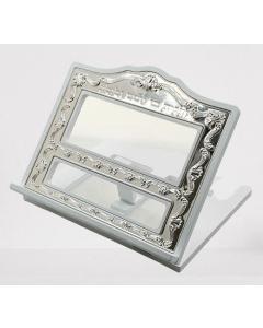 White Wood & Silver Tabletop Shtender