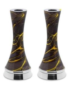 Aluminium Candlesticks - Gold Swirl