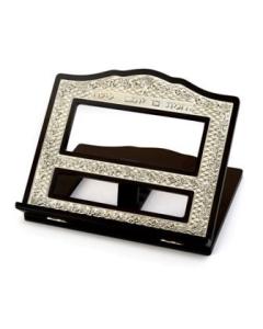 Table Top Shtender Wood and Silver Plated